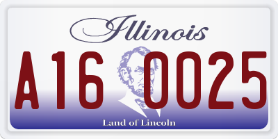 IL license plate A160025