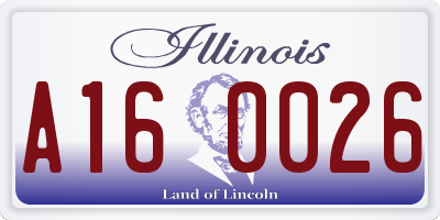 IL license plate A160026