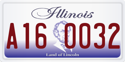 IL license plate A160032