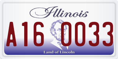 IL license plate A160033