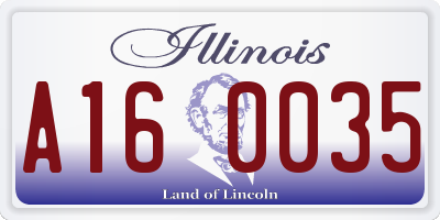 IL license plate A160035