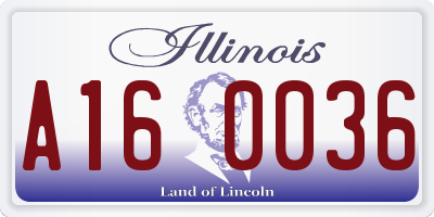 IL license plate A160036