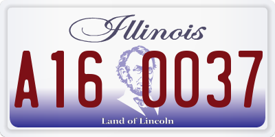 IL license plate A160037