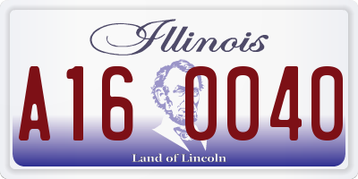 IL license plate A160040