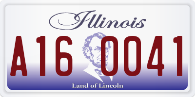 IL license plate A160041