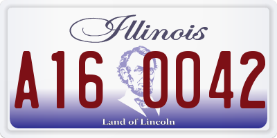 IL license plate A160042