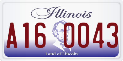 IL license plate A160043