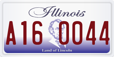 IL license plate A160044