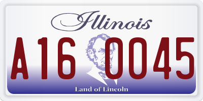 IL license plate A160045