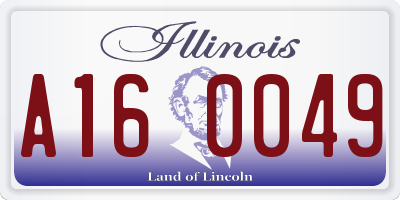 IL license plate A160049