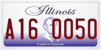 IL license plate A160050