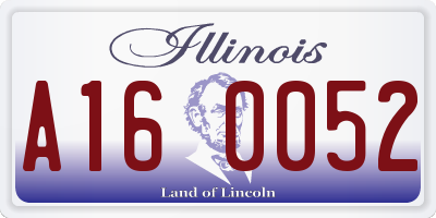 IL license plate A160052