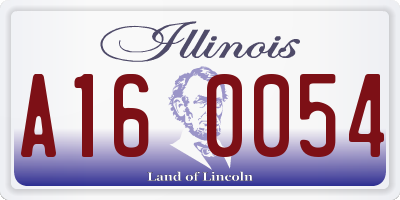 IL license plate A160054