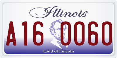 IL license plate A160060