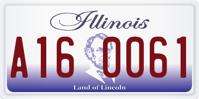 IL license plate A160061