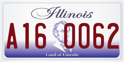 IL license plate A160062