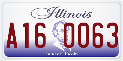 IL license plate A160063