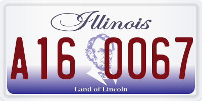 IL license plate A160067