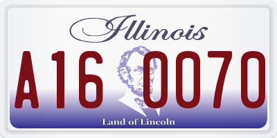 IL license plate A160070