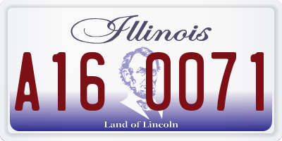 IL license plate A160071