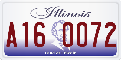 IL license plate A160072