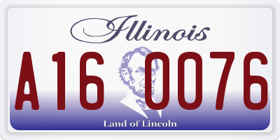 IL license plate A160076