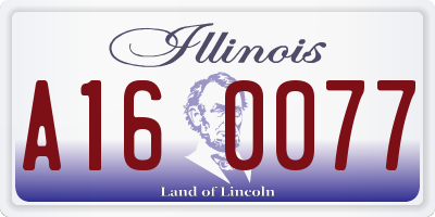 IL license plate A160077
