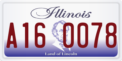 IL license plate A160078