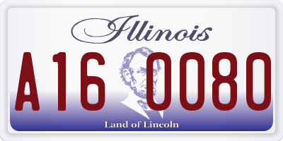 IL license plate A160080