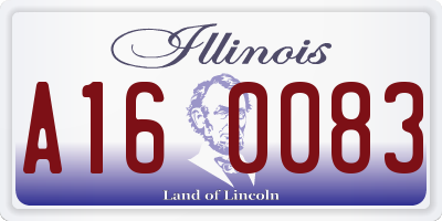 IL license plate A160083