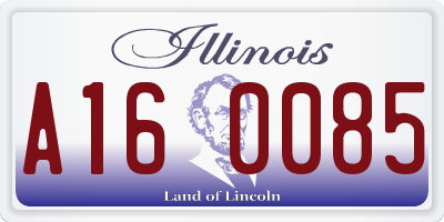 IL license plate A160085