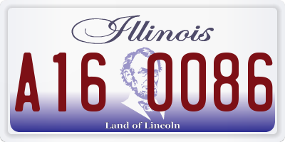 IL license plate A160086