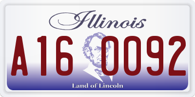 IL license plate A160092