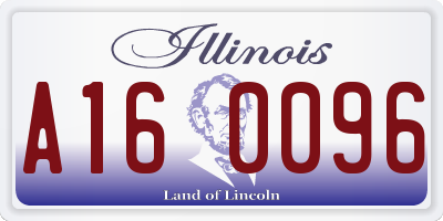 IL license plate A160096