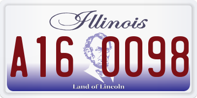 IL license plate A160098