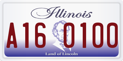 IL license plate A160100