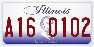 IL license plate A160102