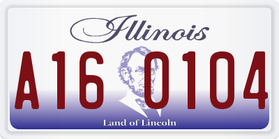 IL license plate A160104