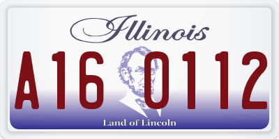 IL license plate A160112