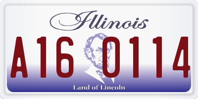IL license plate A160114
