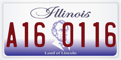 IL license plate A160116
