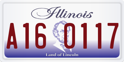 IL license plate A160117