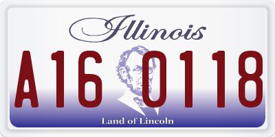 IL license plate A160118