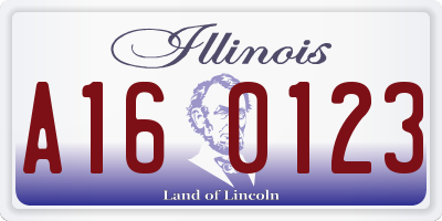 IL license plate A160123