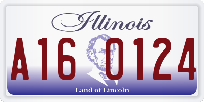 IL license plate A160124