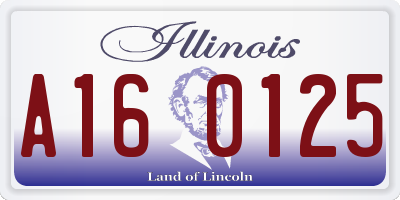 IL license plate A160125