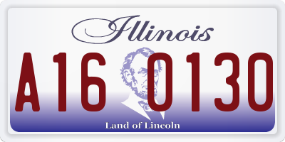 IL license plate A160130