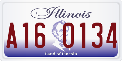IL license plate A160134