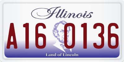 IL license plate A160136