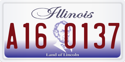 IL license plate A160137